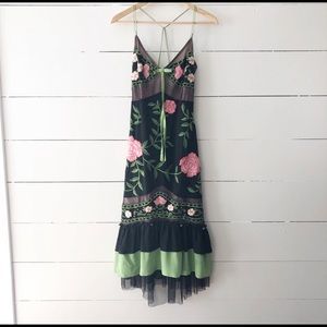 Tracy Reese Floral Embroidered Silk Dress